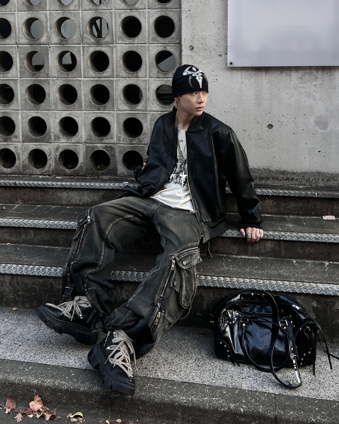 PUレザーMA1ジャケット MO1214