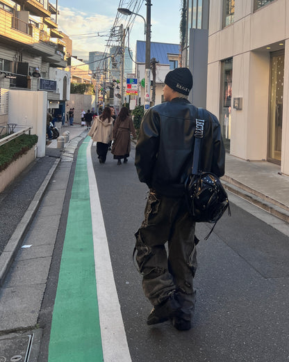 PUレザーMA1ジャケット MO1214