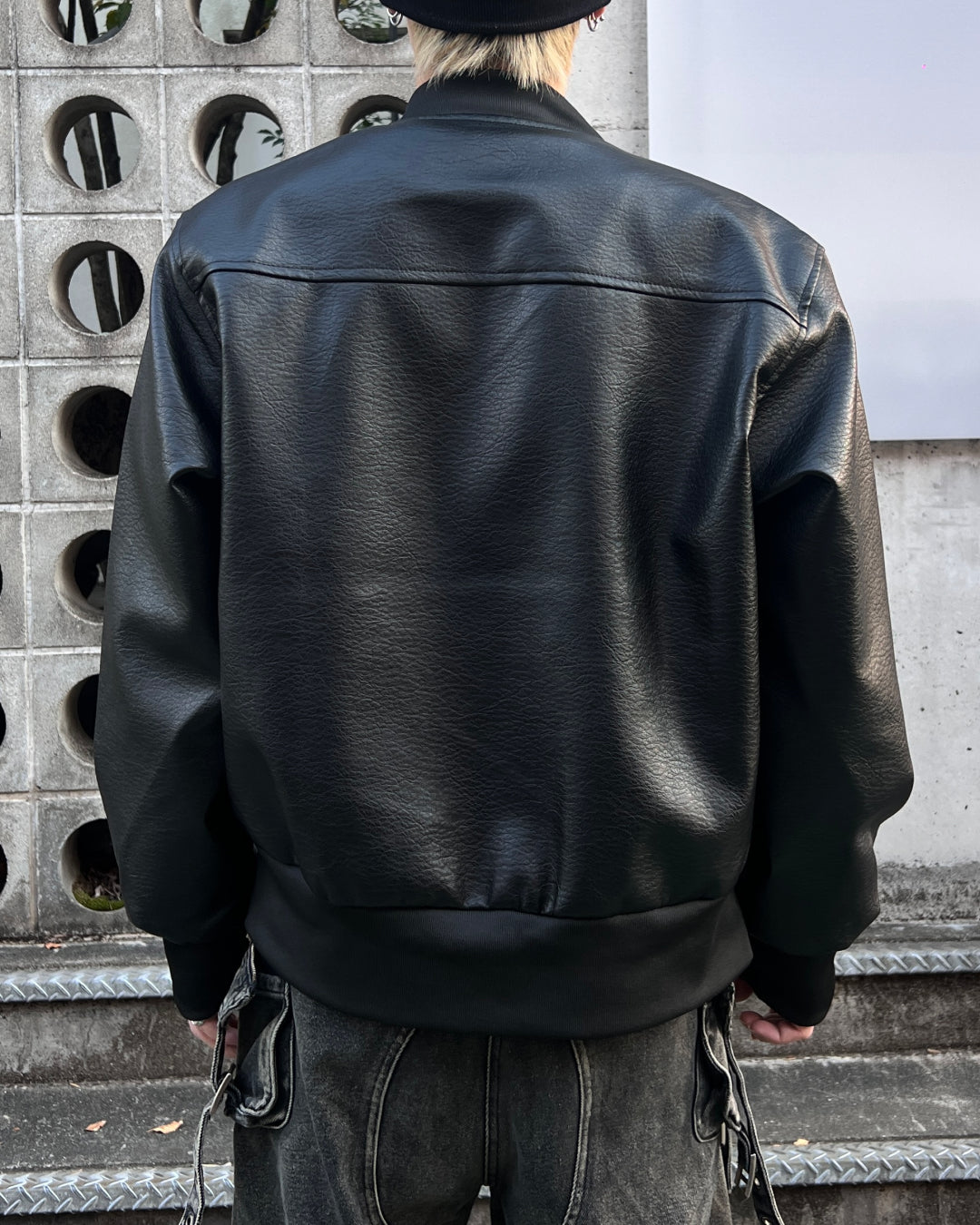 PUレザーMA1ジャケット MO1214