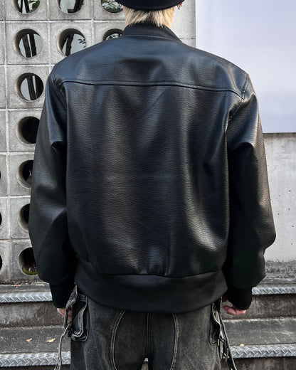 PUレザーMA1ジャケット MO1214