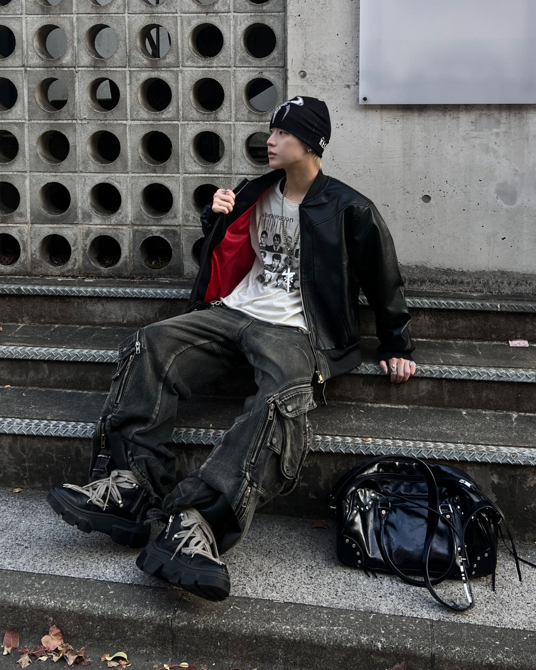 PUレザーMA1ジャケット MO1214