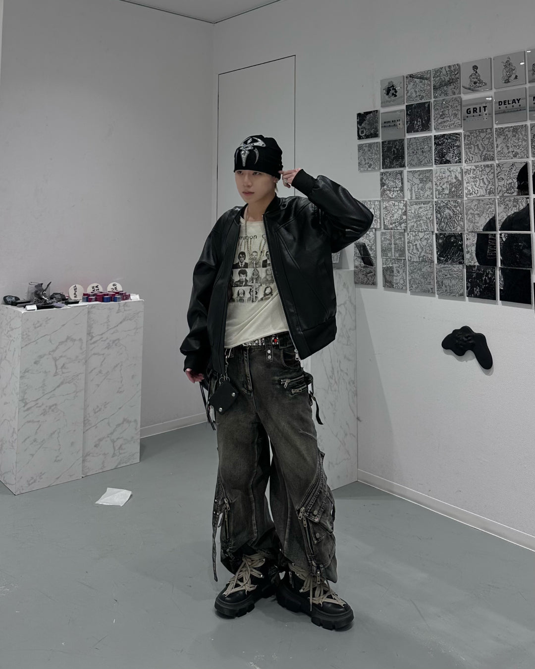 PUレザーMA1ジャケット MO1214