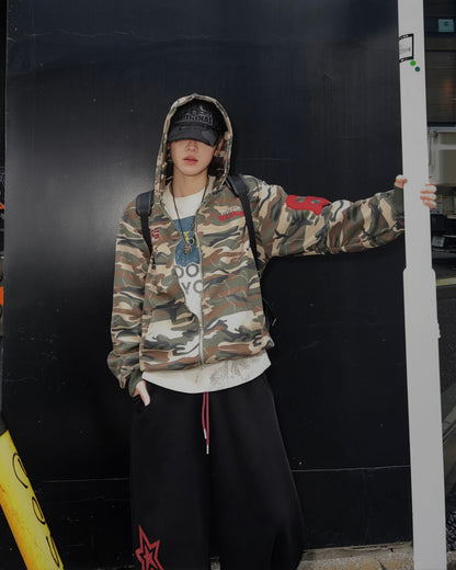 迷彩ロゴジップパーカー MO1219