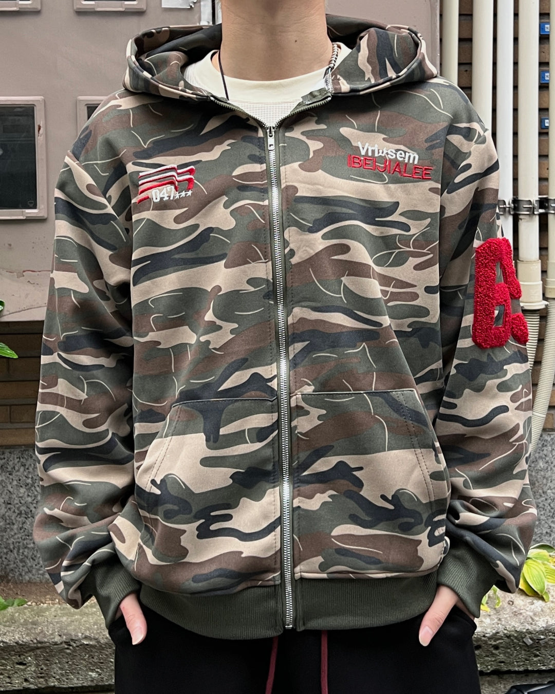 迷彩ロゴジップパーカー MO1219