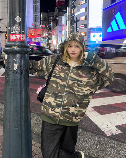 迷彩ロゴジップパーカー MO1219