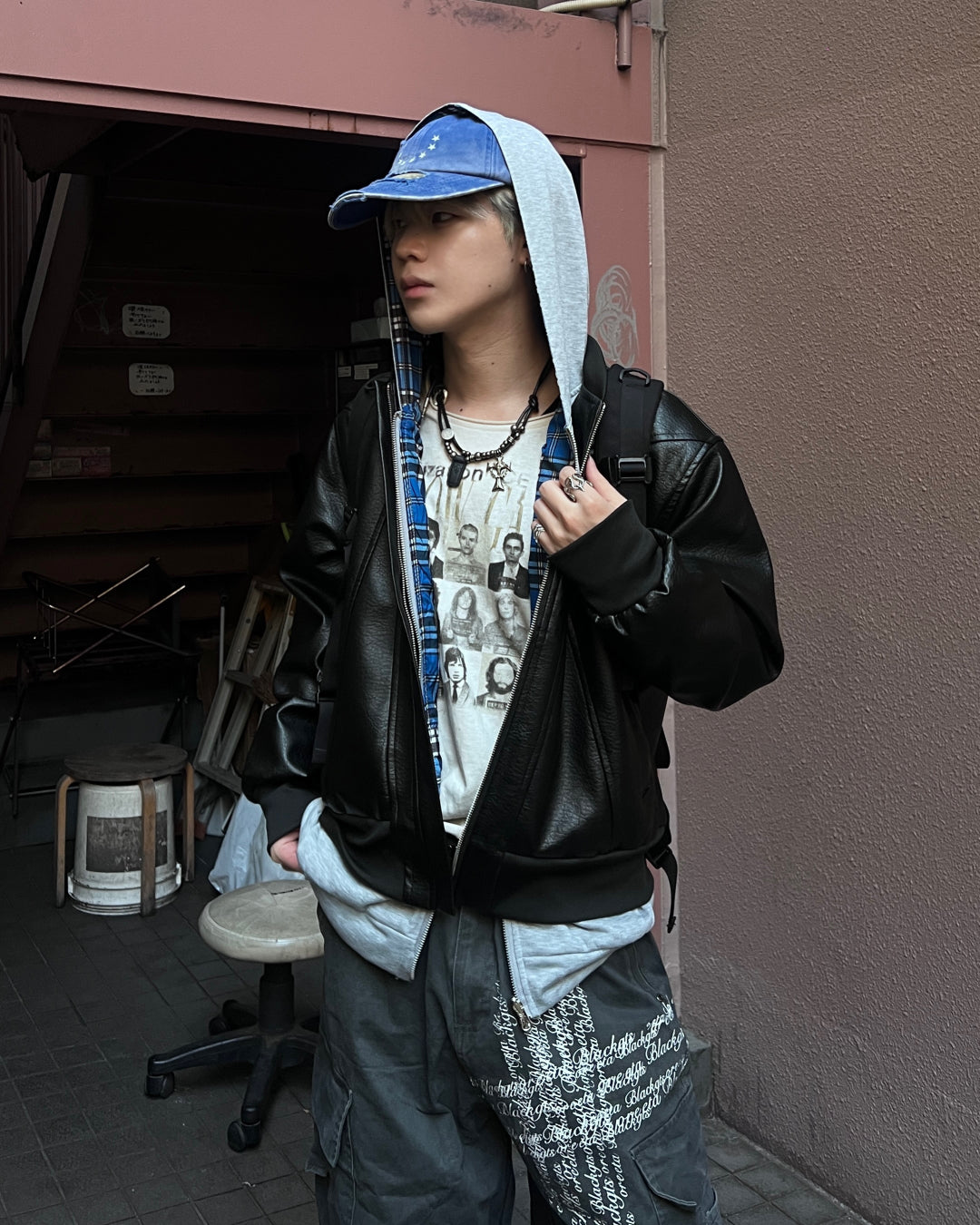 ダブルジップインナーチェックパーカー MO1228 – YOLO（ヨロ