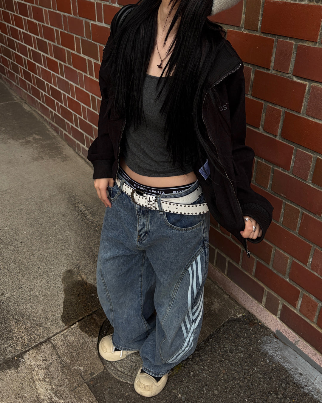 ワイドデニムラインパンツ MO3045