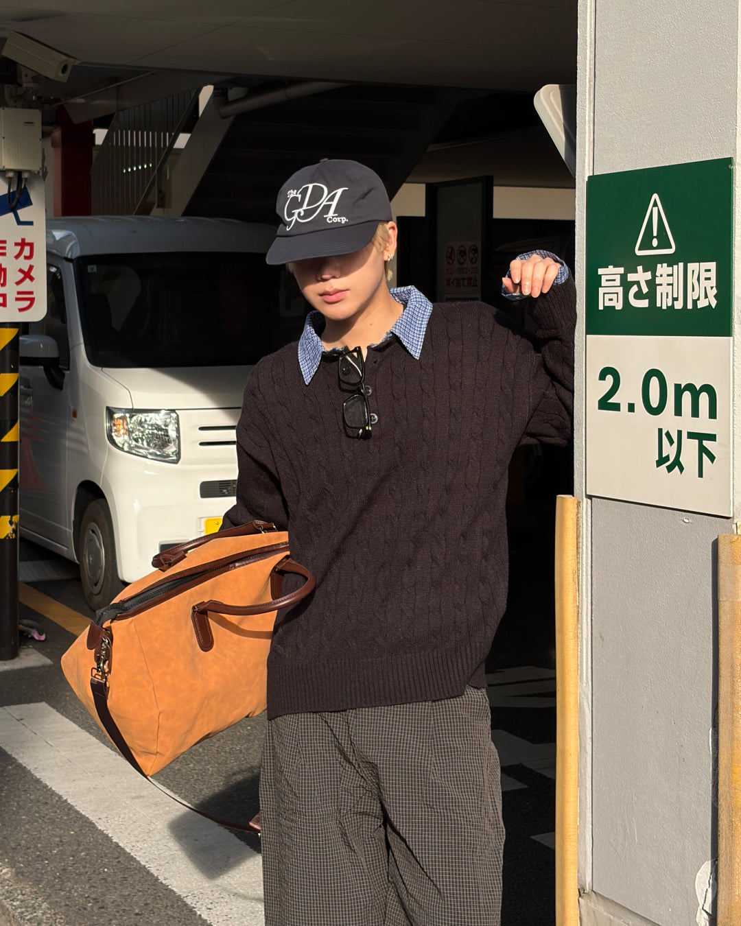 レイヤードケーブルニットシャツ MO3058