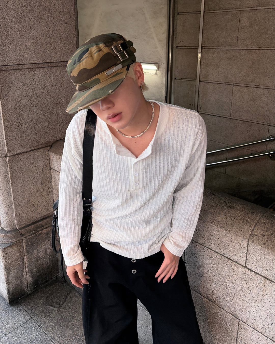 シアーヘンリーネックカットソー MO3062