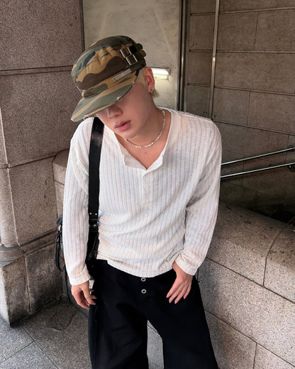 シアーヘンリーネックカットソー MO3062