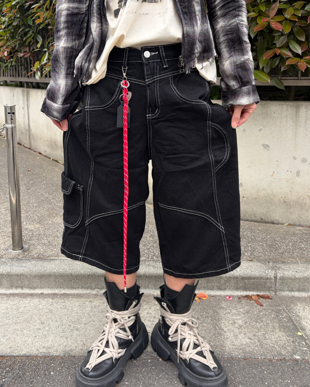ステッチストレートハーフパンツ MO3064