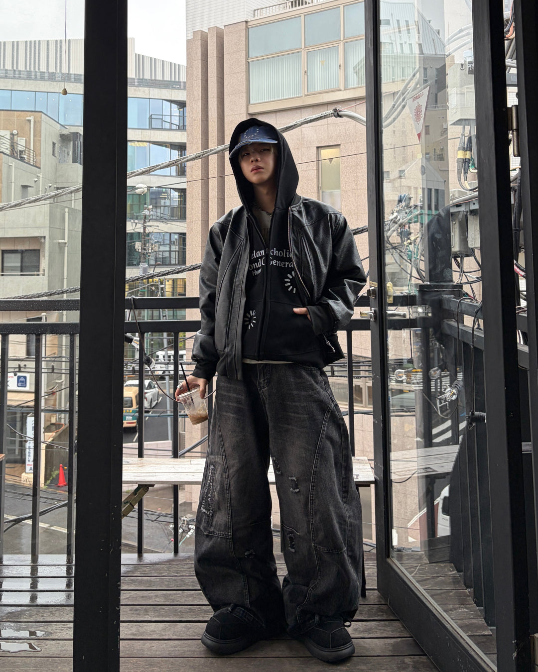 ワイドダメージデニムパンツ MO1224