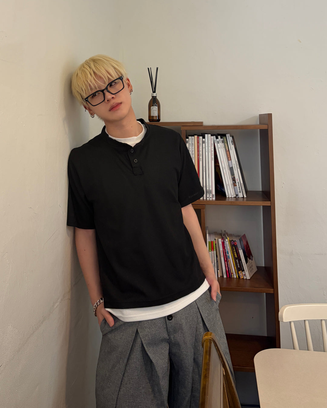 ハーフスリーブレイヤードカットソー MO3093