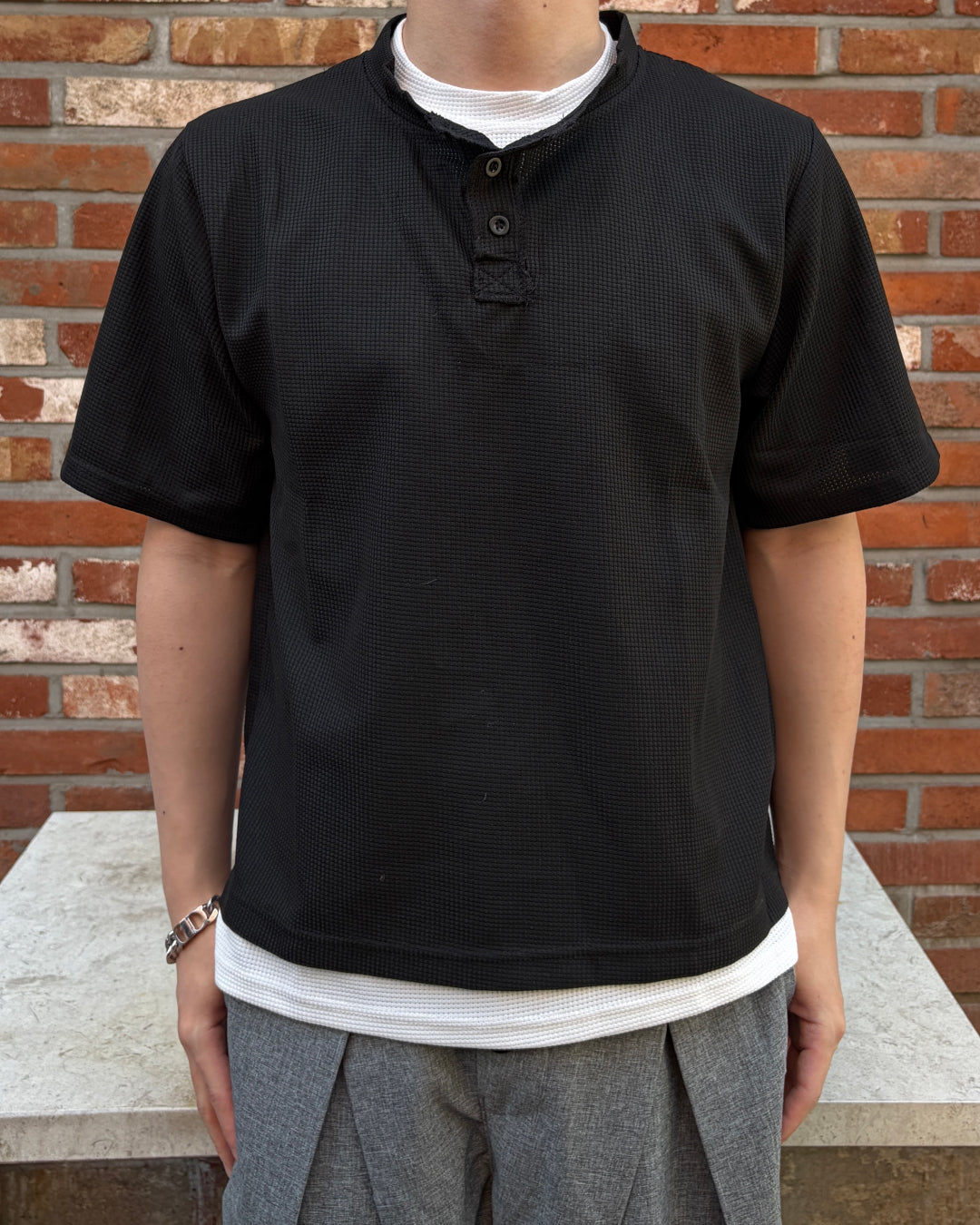 ハーフスリーブレイヤードカットソー MO3093