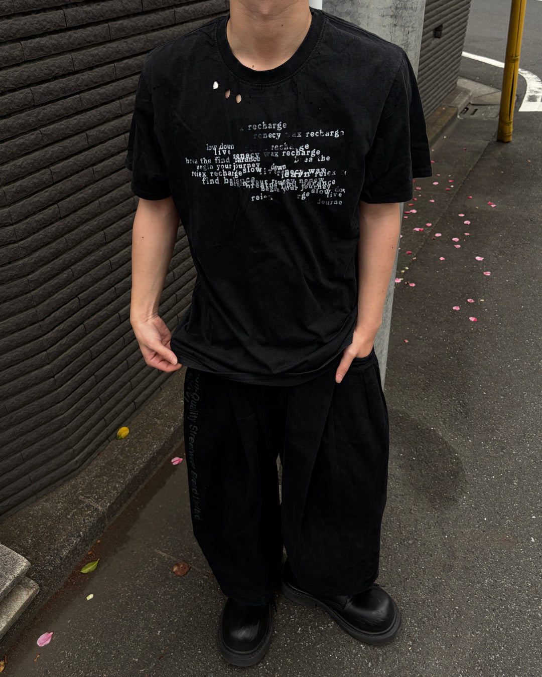 ダメージレタリングTシャツ MO3099