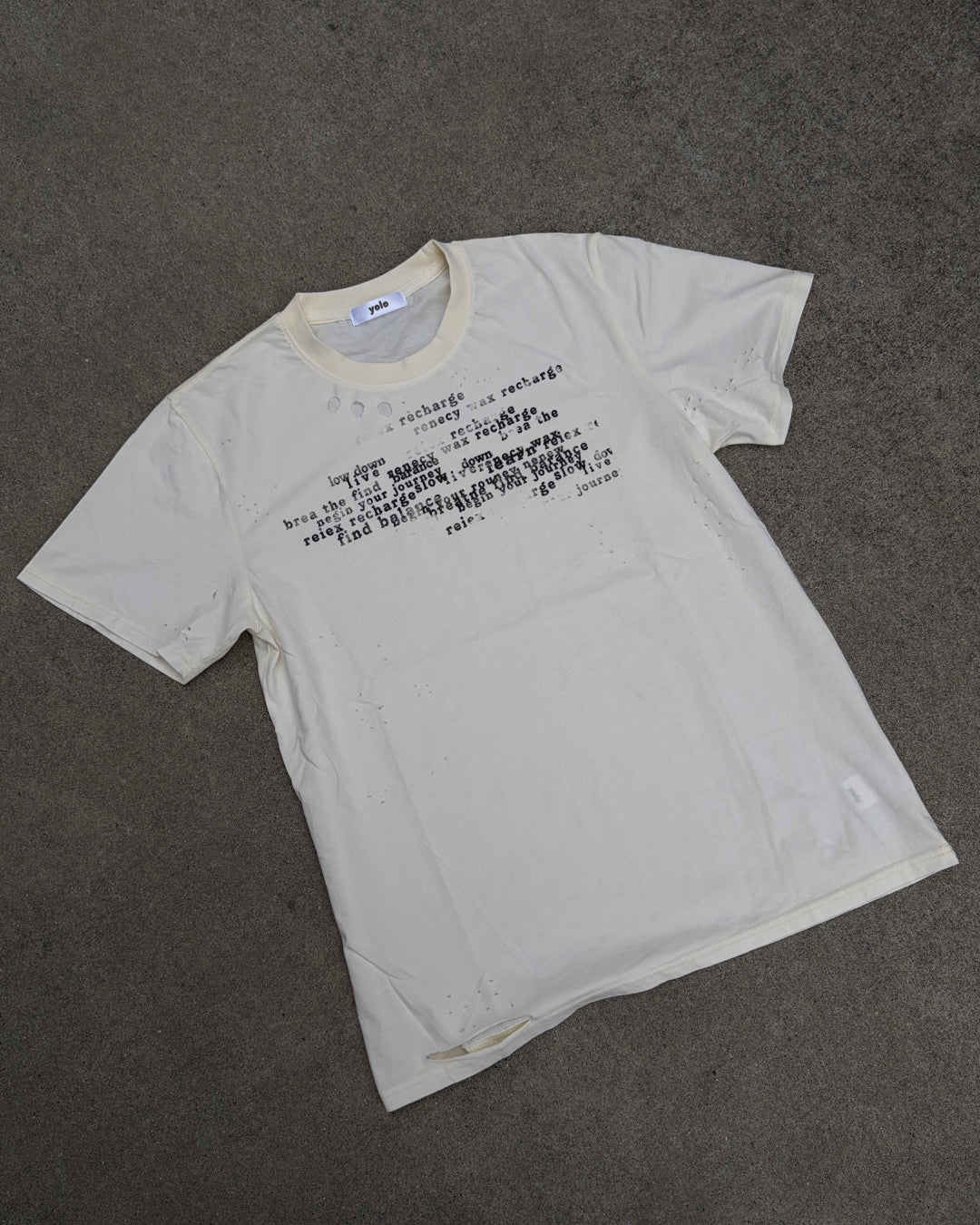 ダメージレタリングTシャツ MO3099