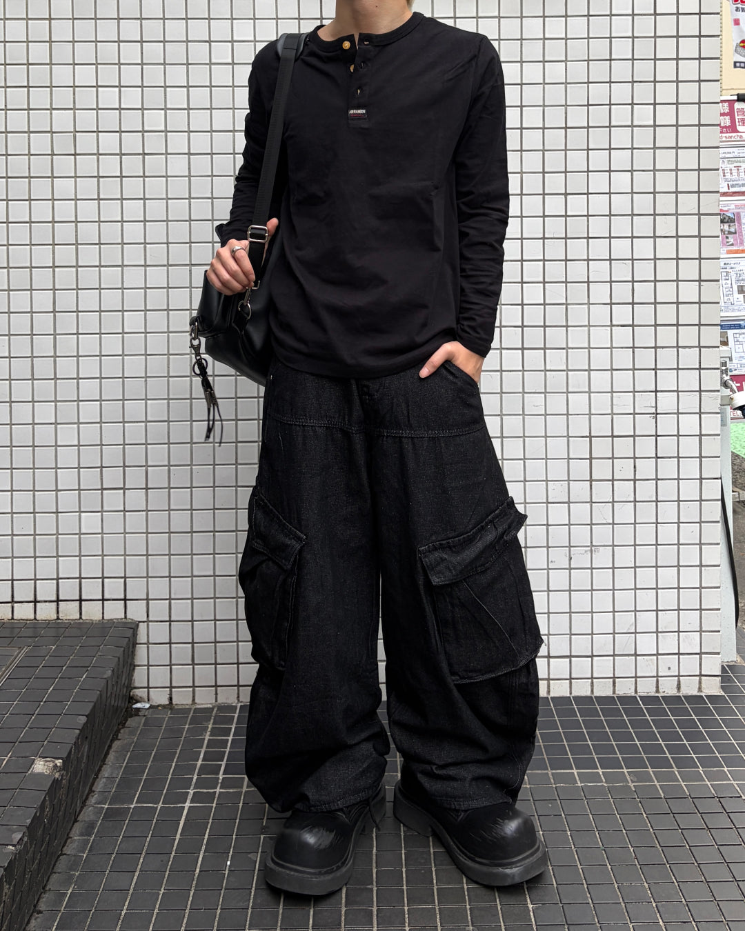 ヘザーエッジヘンリーネックTシャツ MO3123