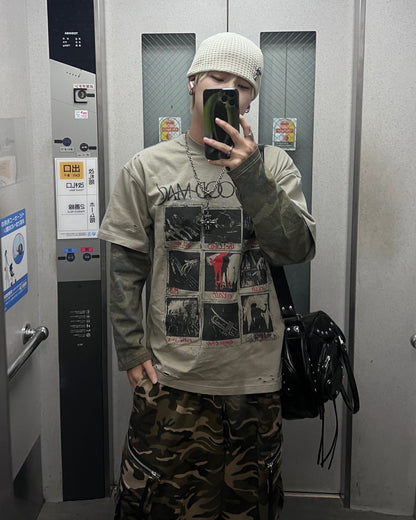 【即納】デザインレイヤードTシャツ MO5003