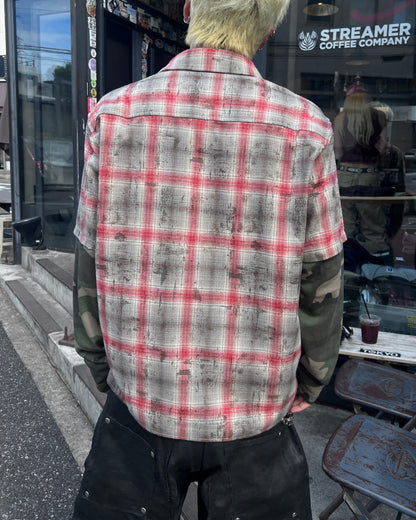 【即納】レイヤードチェックシャツ MO5004