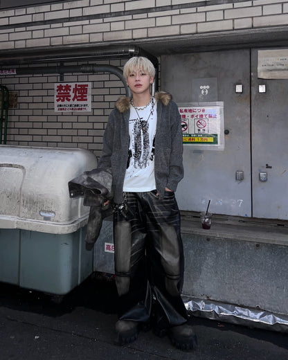 【即納】ダブルジップファーニット MO5005