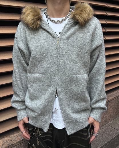 【即納】ダブルジップファーニット MO5005