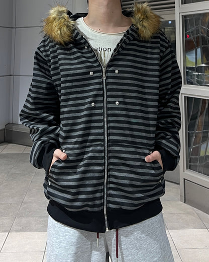 ボーダージップファーパーカー MO1220