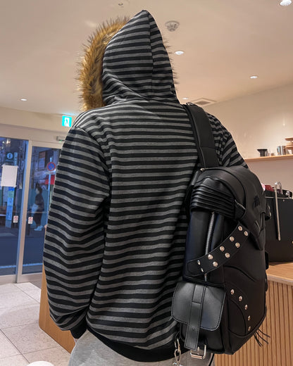 ボーダージップファーパーカー MO1220