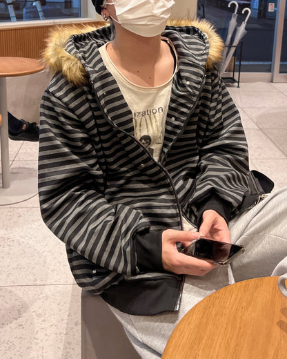 ボーダージップファーパーカー MO1220