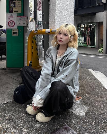 【即納】ナンバリングジップアップニット MO5013