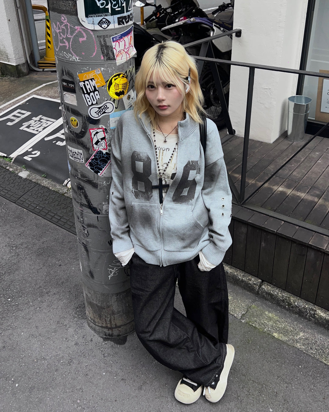 【即納】ナンバリングジップアップニット MO5013