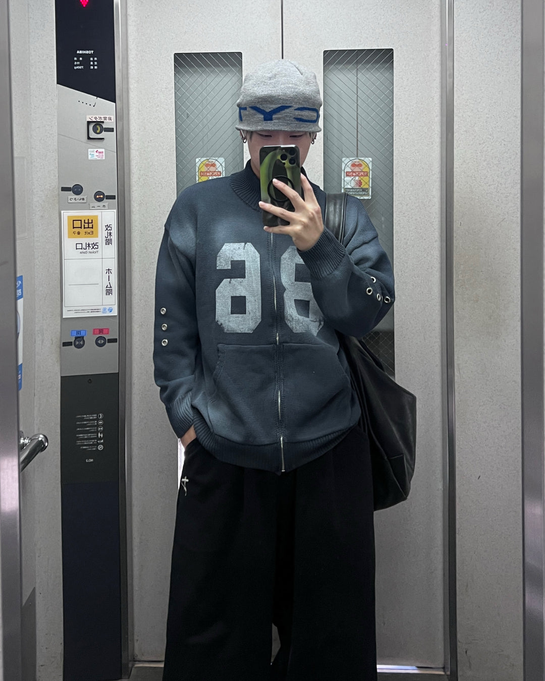 【即納】ナンバリングジップアップニット MO5013