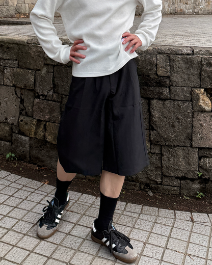 カジュアルワイドハーフスラックス ME0012
