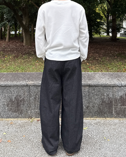 ノンウォッシュドワイドバギーデニムパンツ ME0014