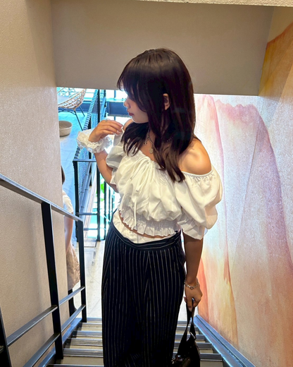 無地クロップトップス ブラック - Retro, Indie and Unique Fashion