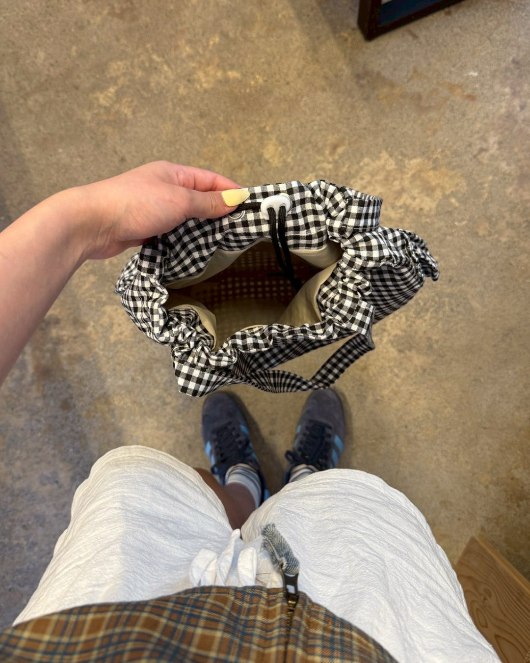 ギンガムチェックフリルトートバッグ MX0052