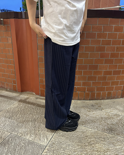 ハイウエストレースアップストライプスラックス
MY0003