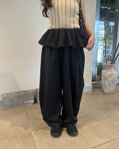フェイクツーピースバレルレッグパンツ
MY0019