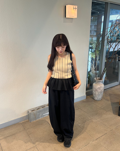 フェイクツーピースバレルレッグパンツ
MY0019
