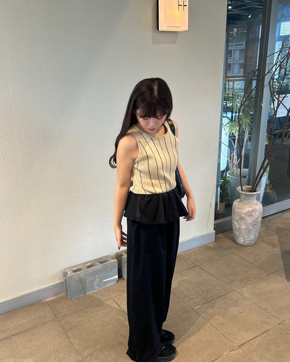 フェイクツーピースバレルレッグパンツ
MY0019