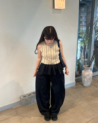 フェイクツーピースバレルレッグパンツ
MY0019