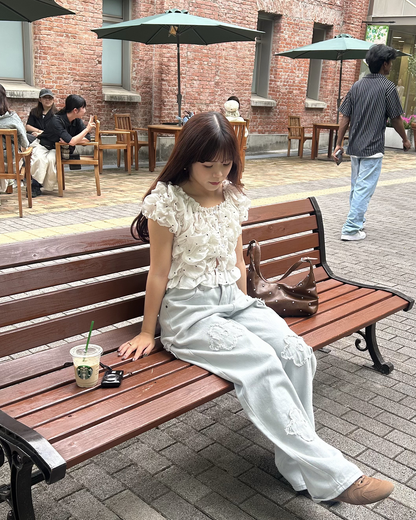フラワーパッチワークデザインバルーンデニムパンツ
MY0027