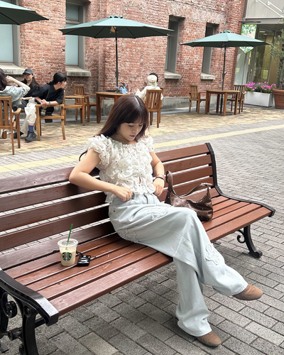 フラワーパッチワークデザインバルーンデニムパンツ
MY0027