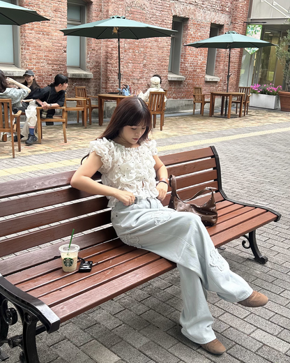 フラワーパッチワークデザインバルーンデニムパンツ
MY0027