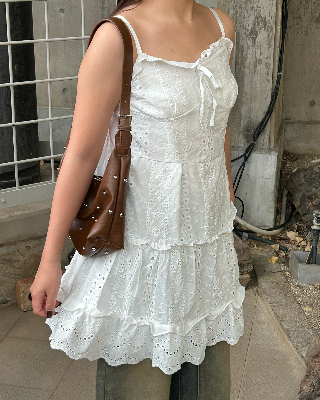 アイレットパンチングレース ティアードキャミワンピース
MY0051