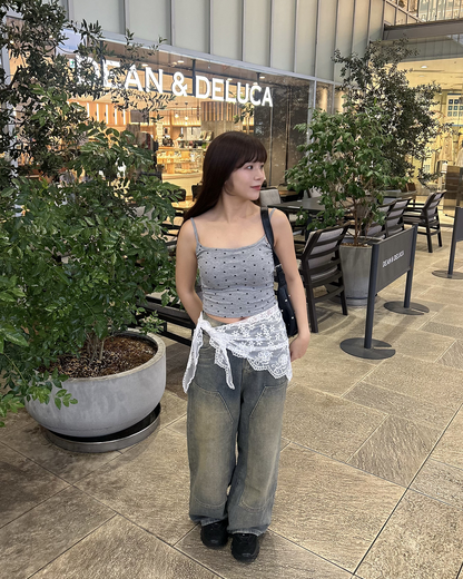 レトロデザインワイドレッグステッチデザインパンツ
MY0059