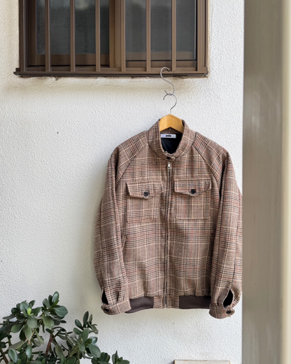 古着 90s LANDS' END チェック ライナー G9 タイプ コットン ドリズラー ハリントン ジャケット L - 古着 通販 ヴィンテージ  古着屋 Dracaena ドラセナ