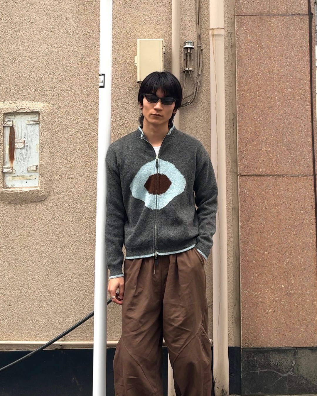 ダブルジップフラワーニット NA0033