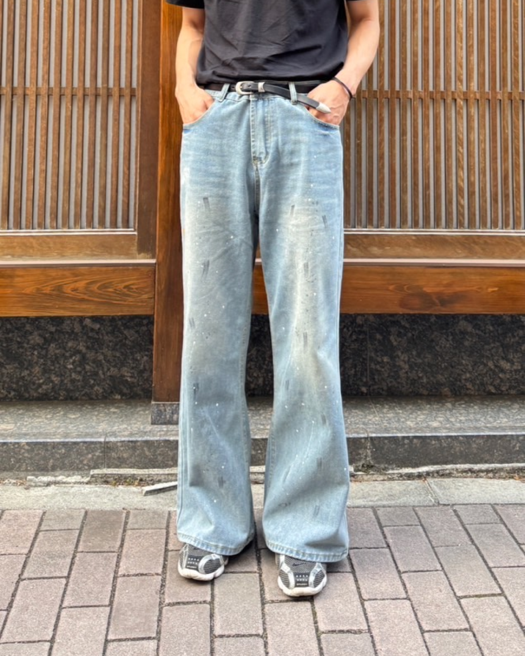 レトロウォッシュダメージジーンズ NA1006