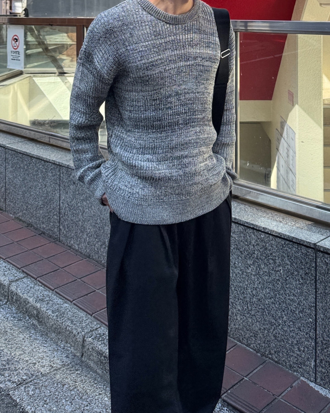 ミックスジャガードクルーネックセーター NA1129