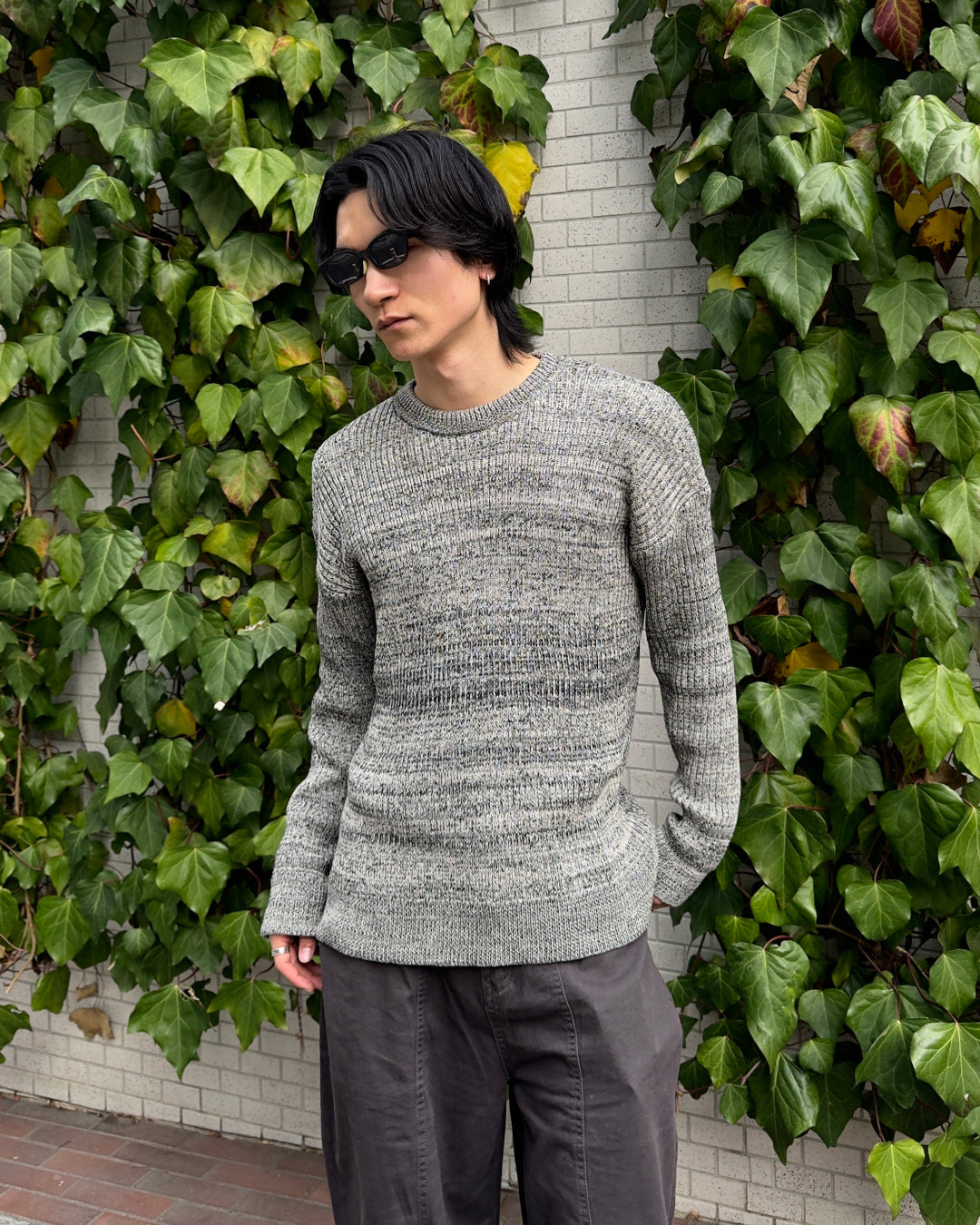 ミックスジャガードクルーネックセーター NA1129